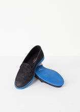Load image into Gallery viewer, Suede Loafers - Black/Blue
